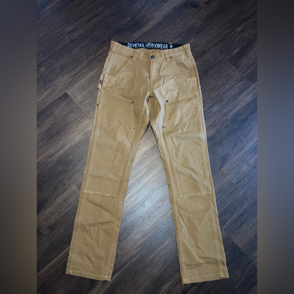 Dovetail workwear women’s Carpenter Pants in Brown tan color size 6